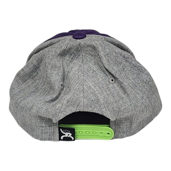 Get Your Hooey Snapback Hat Embroidered Cowboy Logo Gray & Purple - Picture 3 of 9